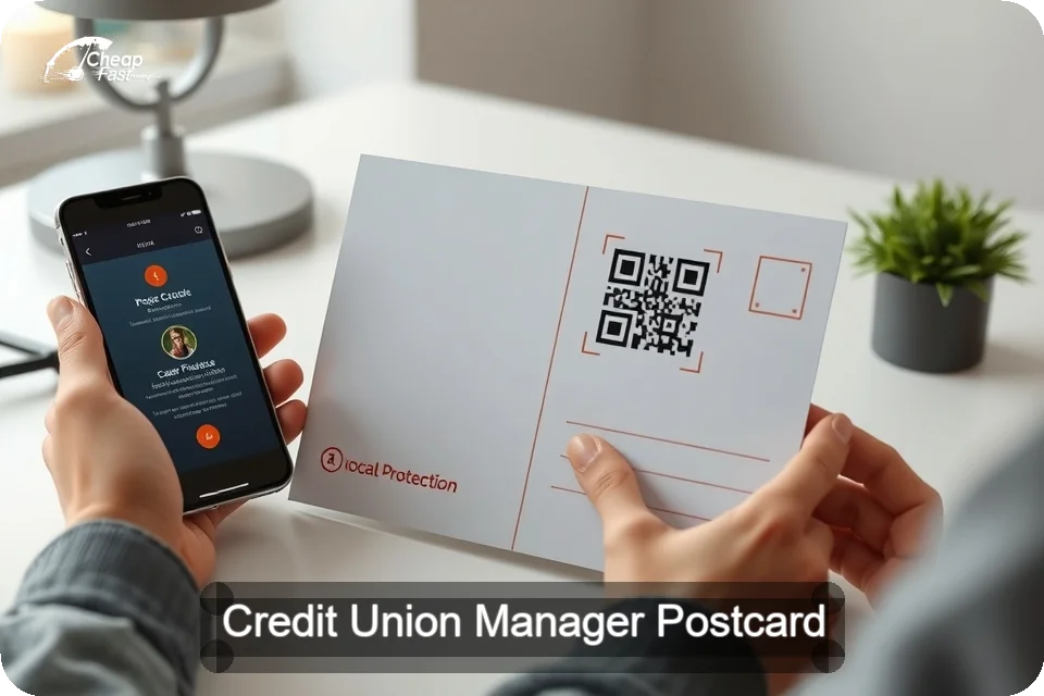 Credit Union Manager Postcard Sample 02 · 6" x 9" design sample