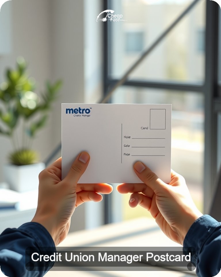 Credit Union Manager Postcard Sample 05 · 4.25" x 5.5" design sample