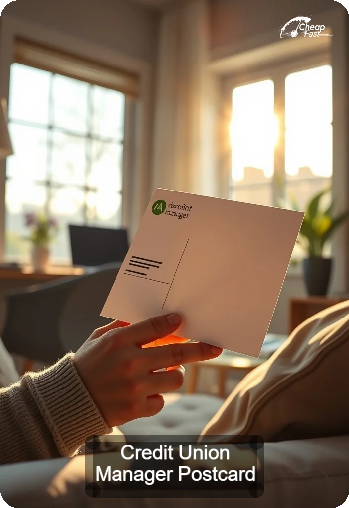 Credit Union Manager Postcard Sample 07 · 4.5" x 6.5" design sample