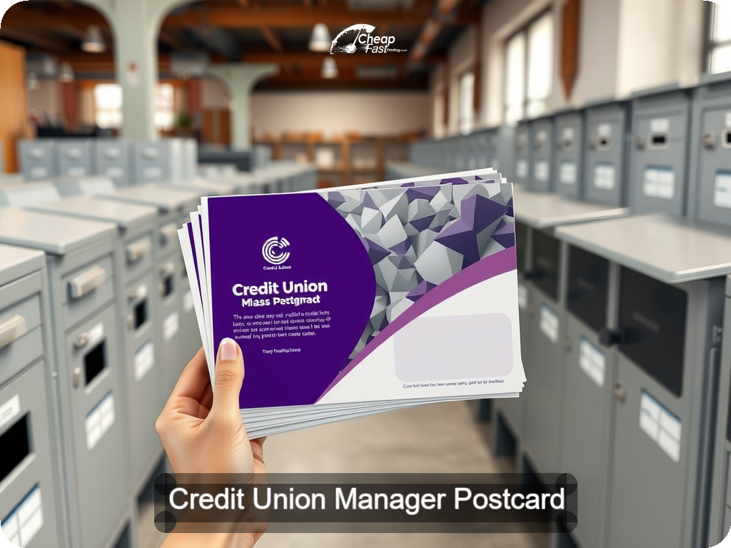Credit Union Manager Postcard Sample 08 · 6.5" x 9" design sample