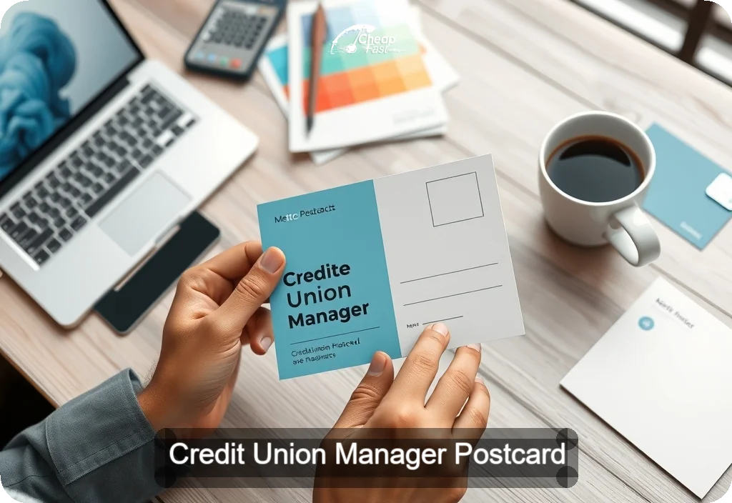 Credit Union Manager Postcard Sample 10 · 4" x 6" design sample