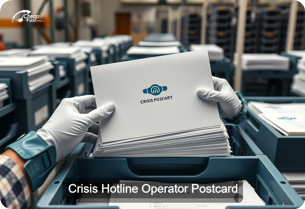 Crisis Hotline Operator Postcard Sample 02 · 6" x 11" design sample