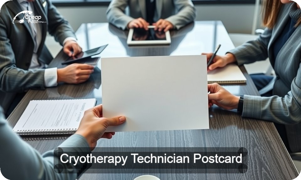 Cryotherapy Technician Postcard Sample 07 · 4" x 9" design sample