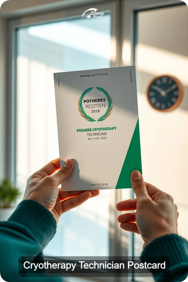 Cryotherapy Technician Postcard Sample 10 · 4.5" x 11" design sample