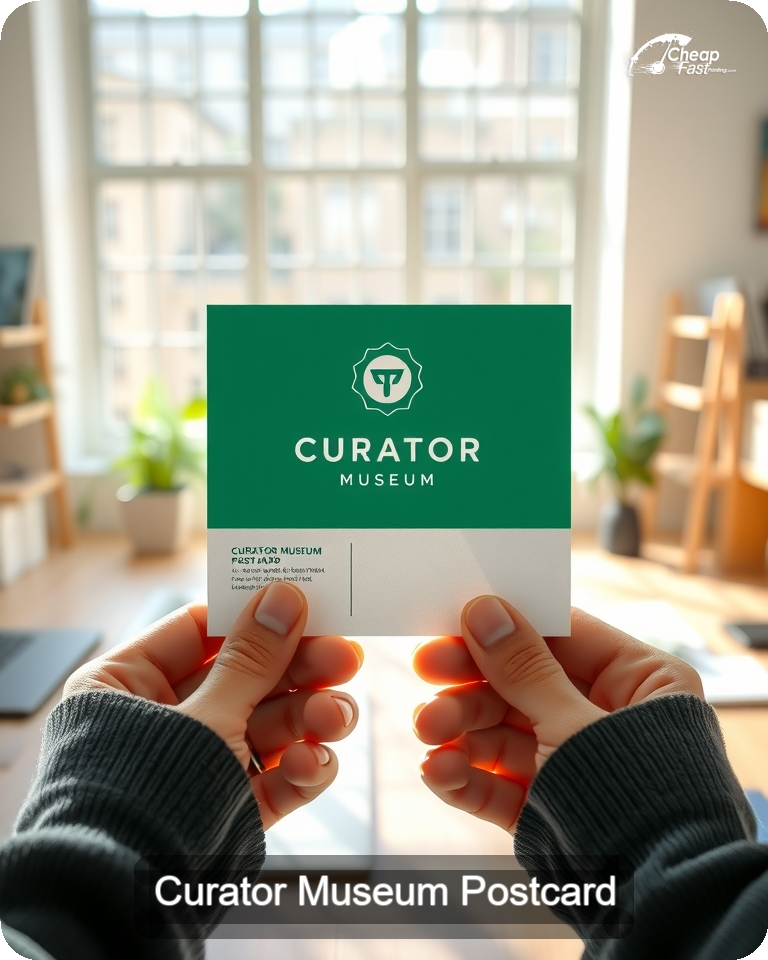 Curator Museum Postcard Sample 07 · 4.25" x 5.5" design sample