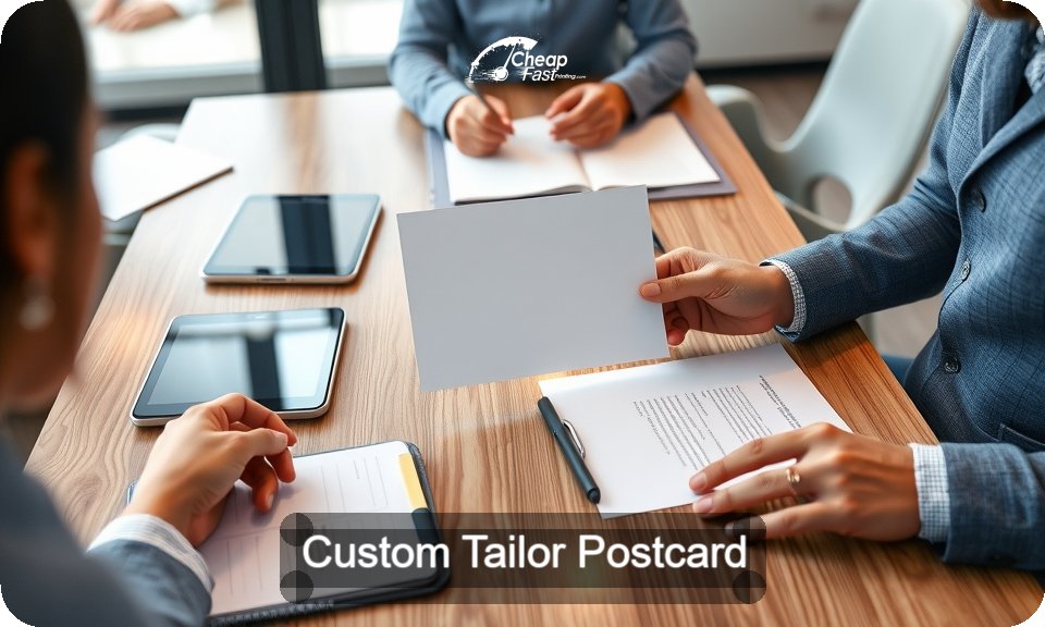 Custom Tailor Postcard Sample 03 · 4" x 9" design sample
