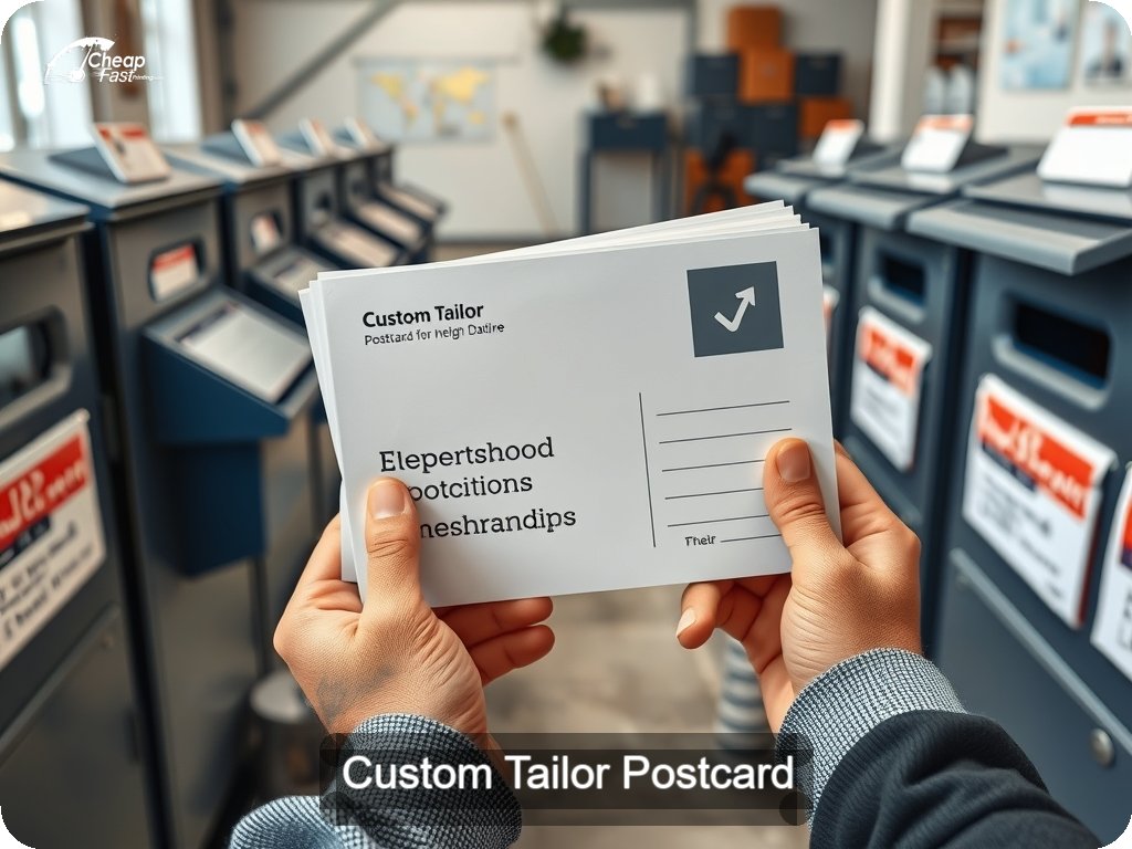 Custom Tailor Postcard Sample 05 · 6.5" x 9" design sample