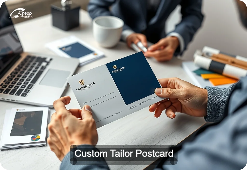 Custom Tailor Postcard Sample 07 · 4" x 6" design sample