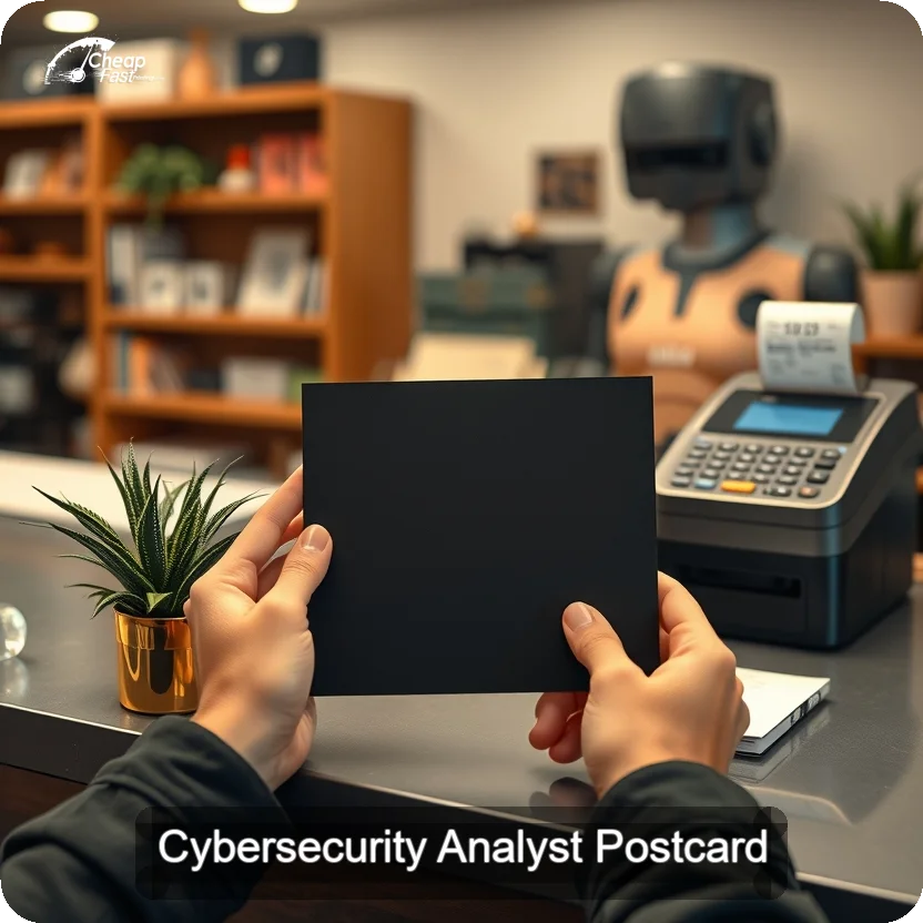 Cybersecurity Analyst Postcard Sample 03 · 5" x 5" design sample