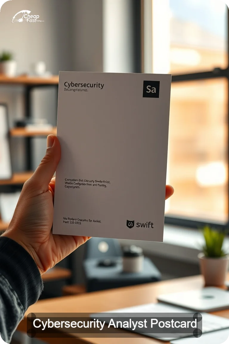 Cybersecurity Analyst Postcard Sample 08 · 4.5" x 11" design sample