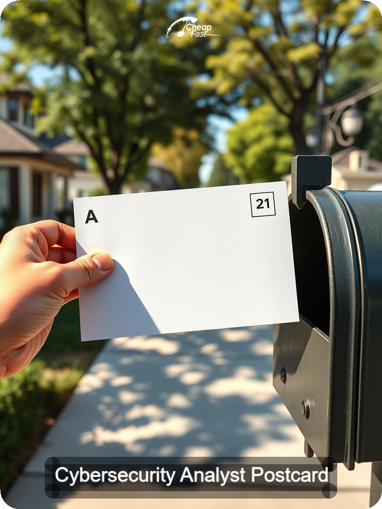 Cybersecurity Analyst Postcard Sample 10 · 5" x 7" design sample