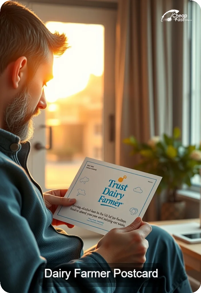 Dairy Farmer Postcard Sample 02 · 4.5" x 6.5" design sample