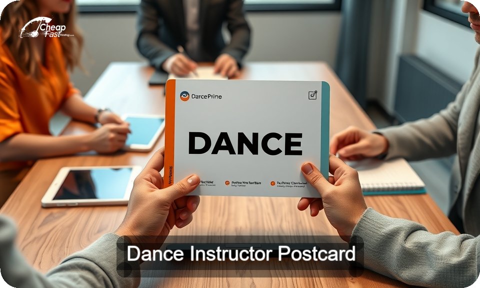 Dance Instructor Postcard Sample 03 · 4" x 9" design sample