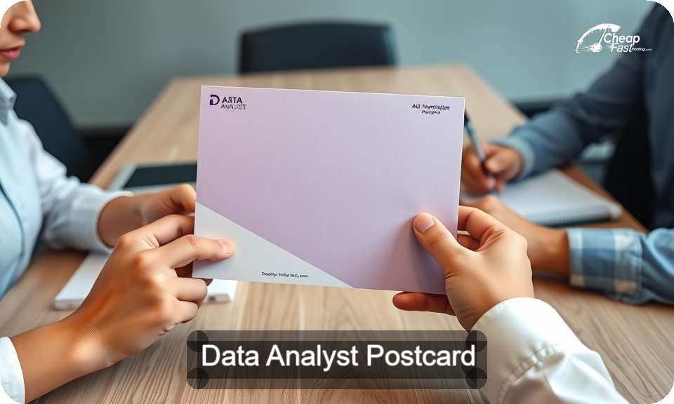 Data Analyst Postcard Sample 01 · 4" x 9" design sample