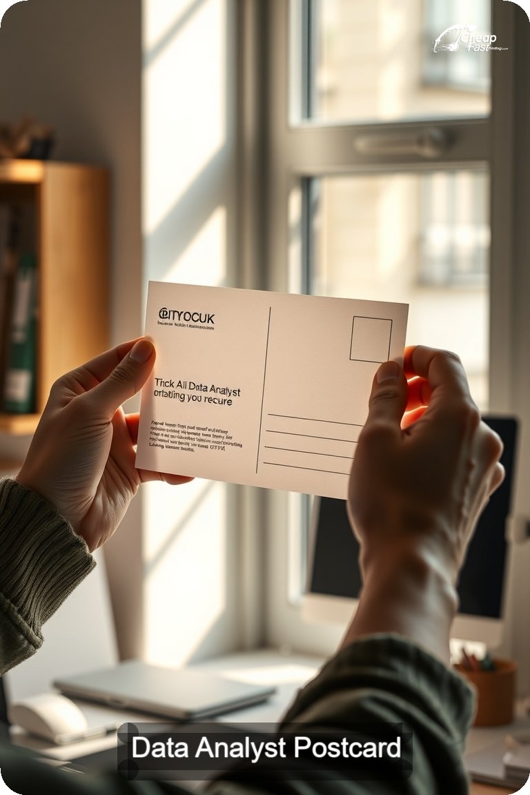 Data Analyst Postcard Sample 04 · 4.5" x 11" design sample