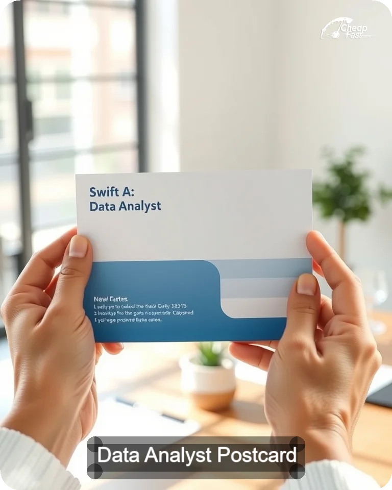 Data Analyst Postcard Sample 10 · 4.25" x 5.5" design sample