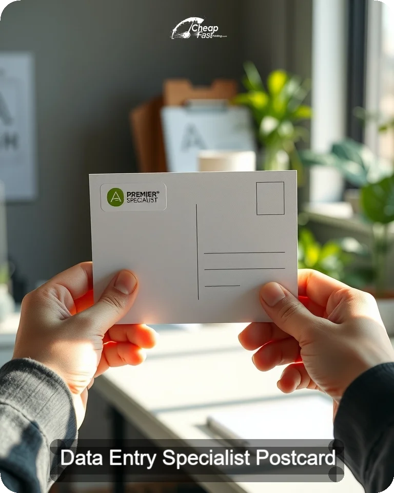Data Entry Specialist Postcard Sample 02 · 4.25" x 5.5" design sample