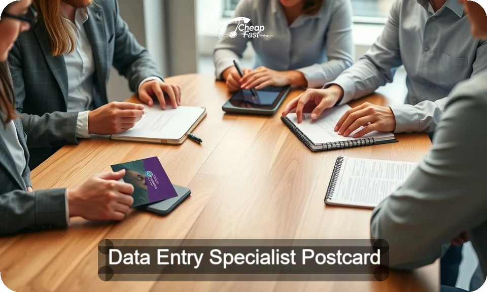 Data Entry Specialist Postcard Sample 03 · 4" x 9" design sample