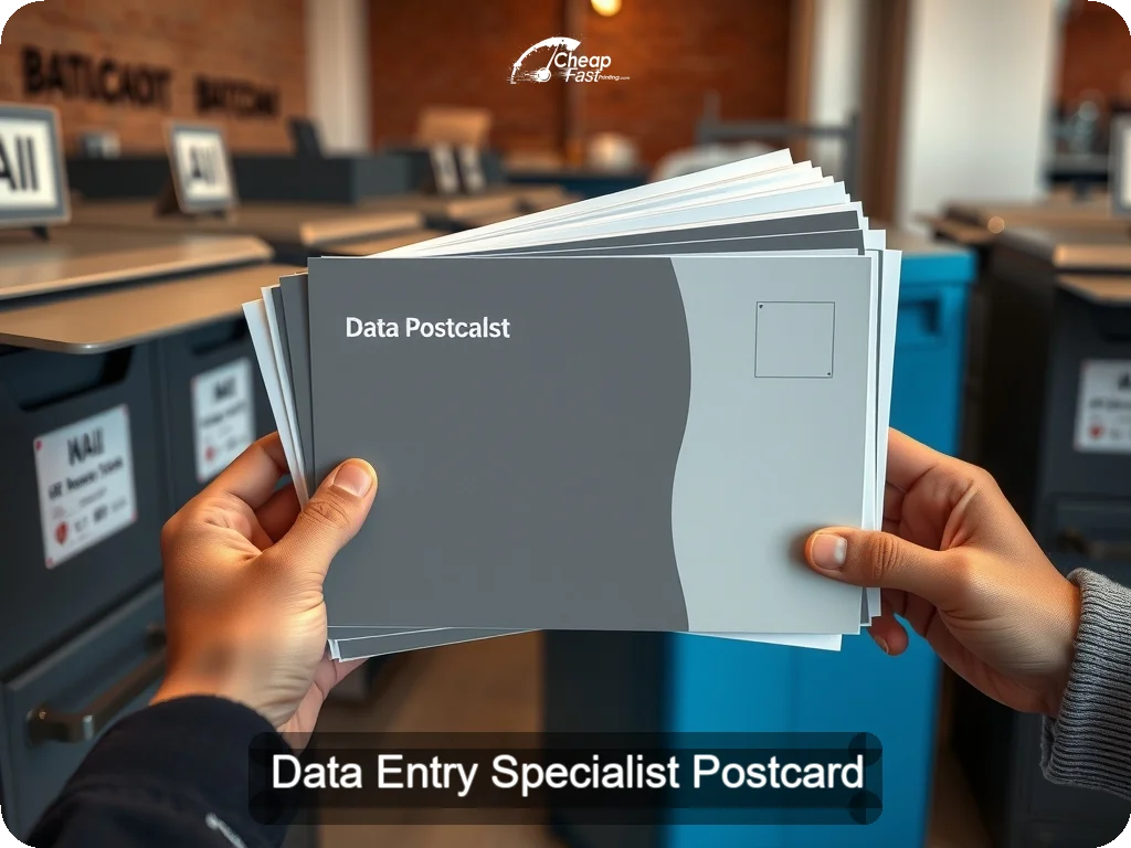 Data Entry Specialist Postcard Sample 05 · 6.5" x 9" design sample