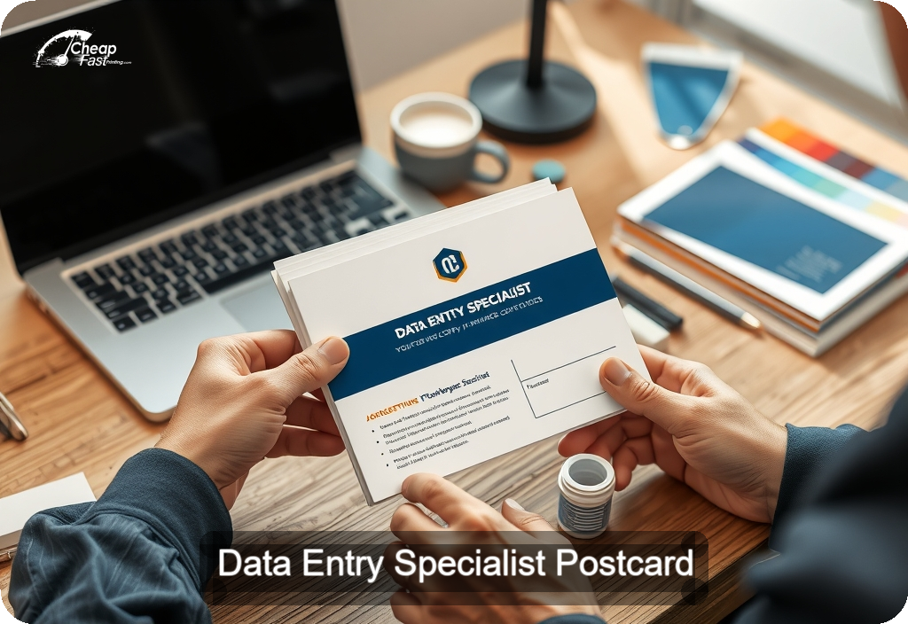 Data Entry Specialist Postcard Sample 07 · 4" x 6" design sample