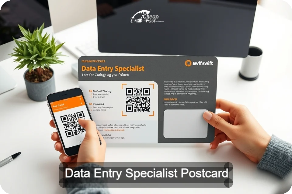Data Entry Specialist Postcard Sample 09 · 6" x 9" design sample