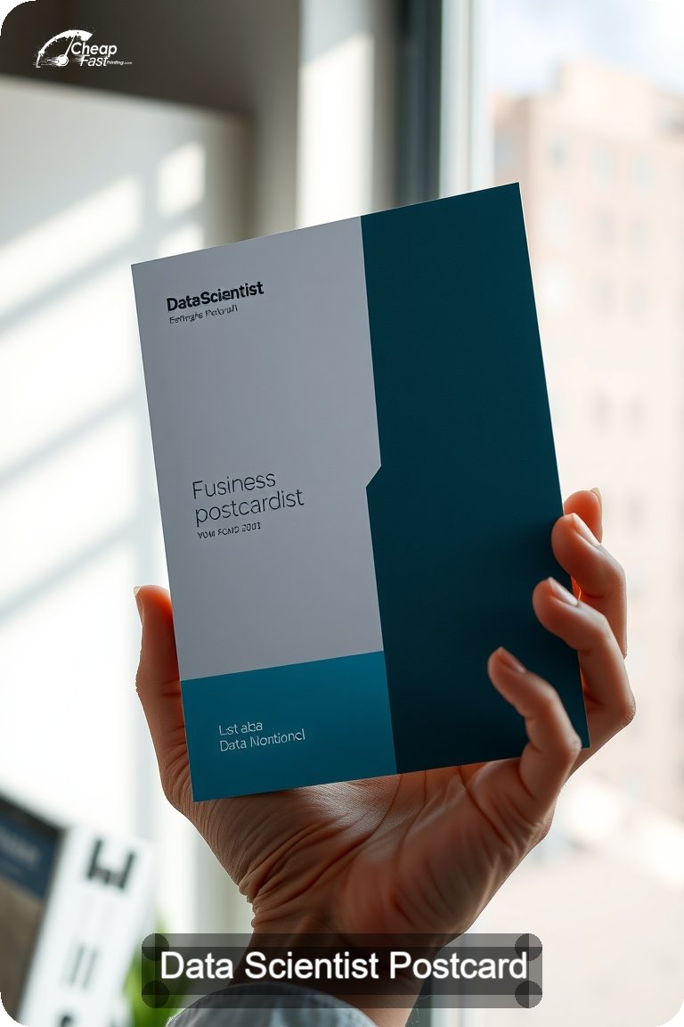 Data Scientist Postcard Sample 02 · 4.5" x 11" design sample