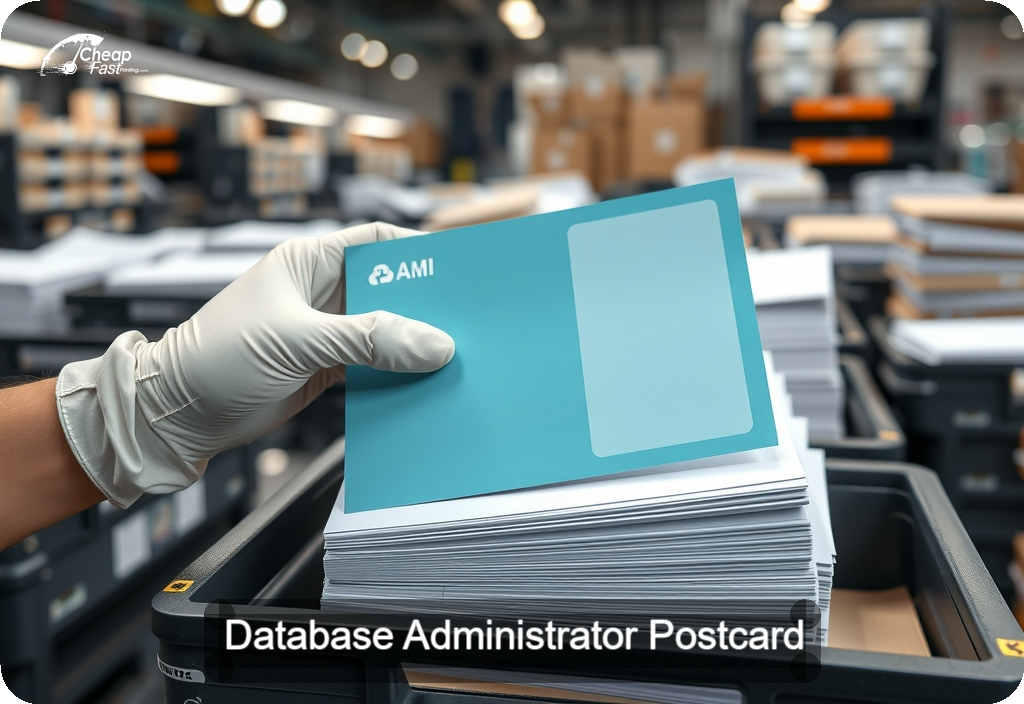 Database Administrator Postcard Sample 01 · 6" x 11" design sample