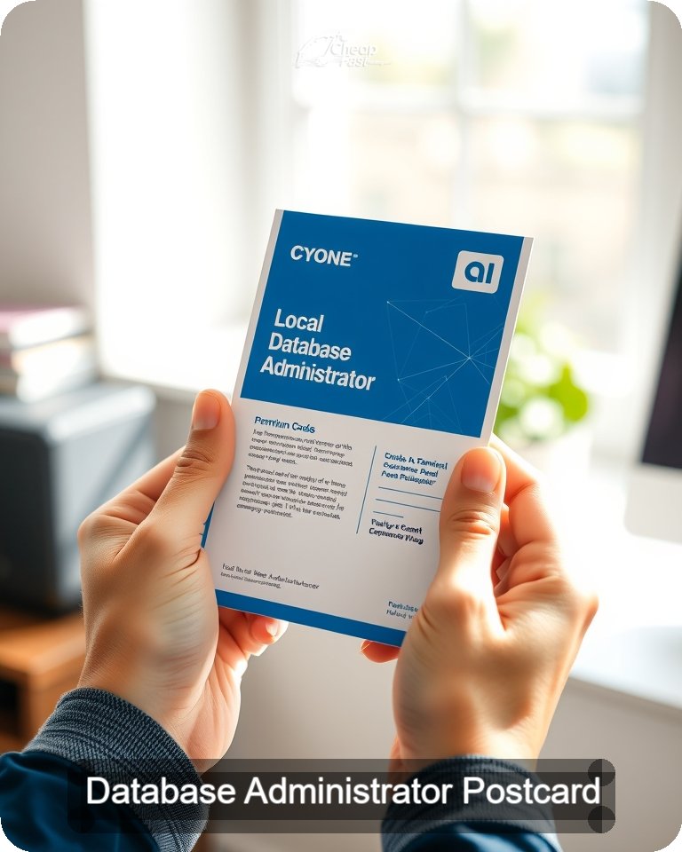 Database Administrator Postcard Sample 03 · 4.25" x 5.5" design sample