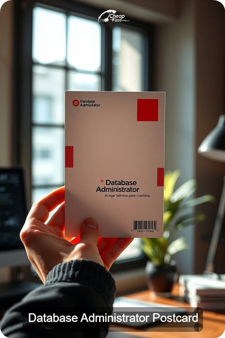 Database Administrator Postcard Sample 07 · 4.5" x 11" design sample