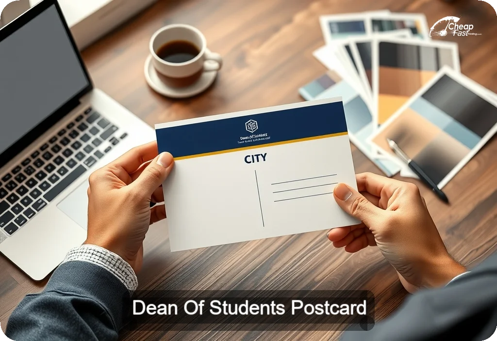 Dean Of Students Postcard Sample 01 · 4" x 6" design sample