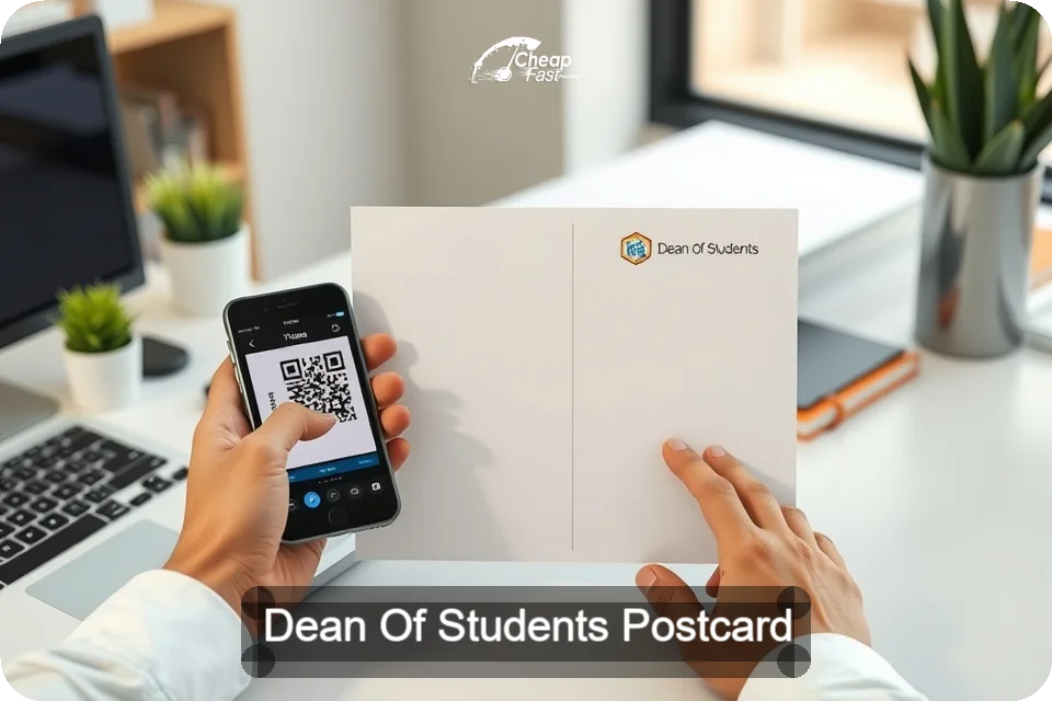Dean Of Students Postcard Sample 03 · 6" x 9" design sample
