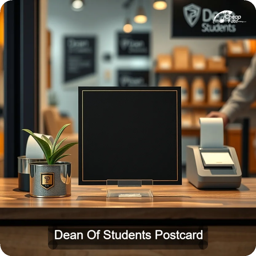 Dean Of Students Postcard Sample 05 · 5" x 5" design sample