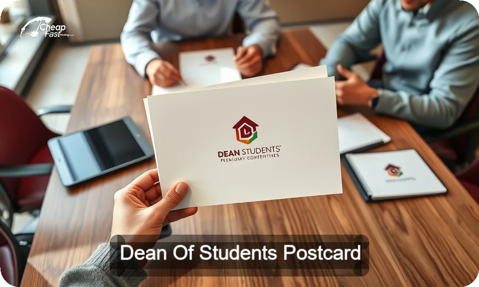 Dean Of Students Postcard Sample 07 · 4" x 9" design sample