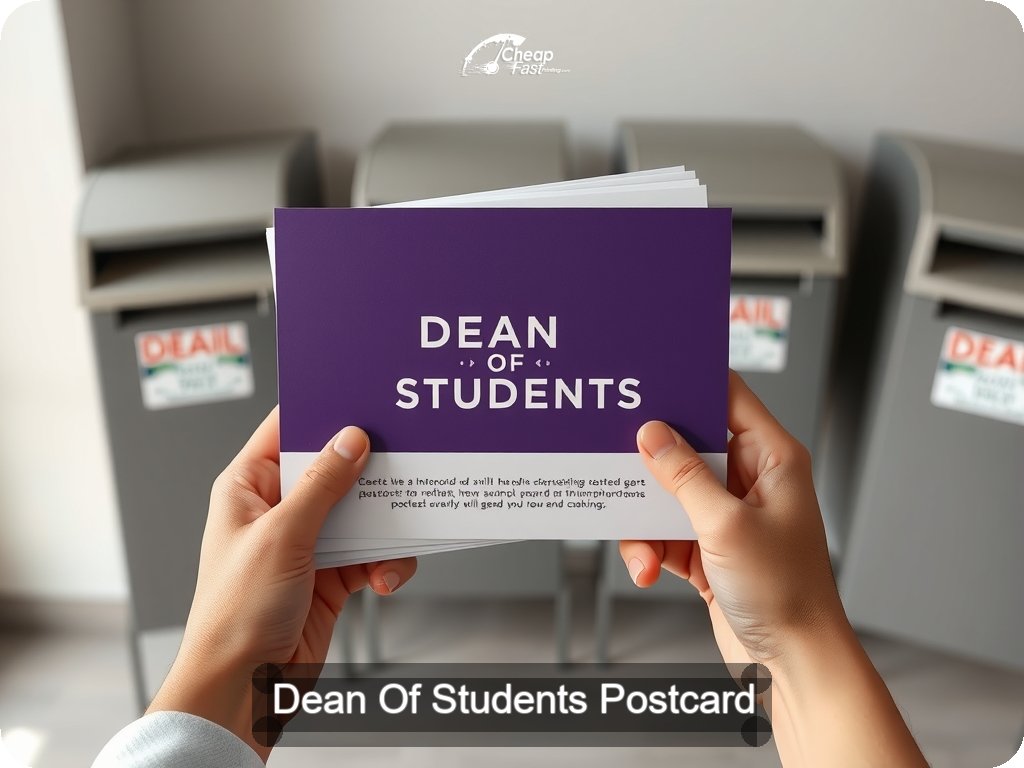 Dean Of Students Postcard Sample 09 · 6.5" x 9" design sample