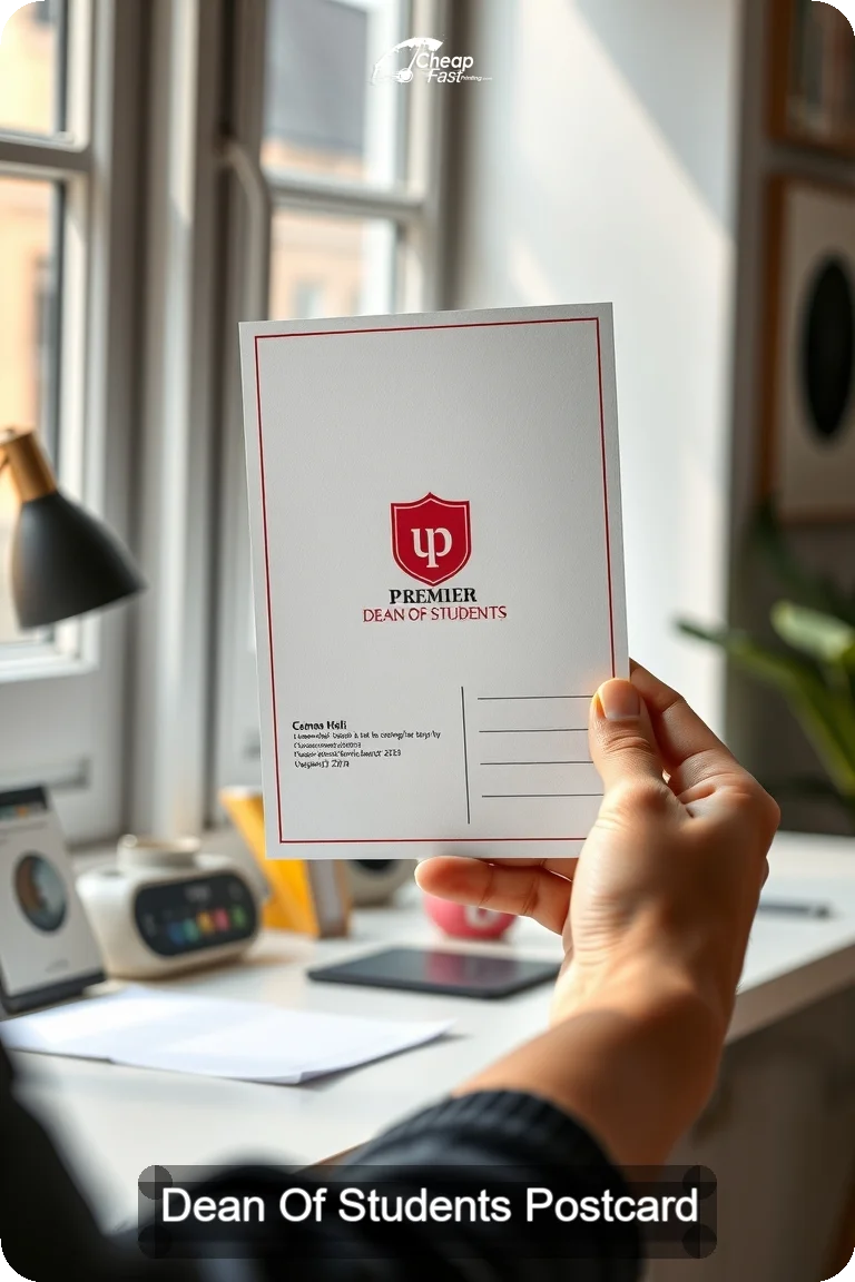 Dean Of Students Postcard Sample 10 · 4.5" x 11" design sample