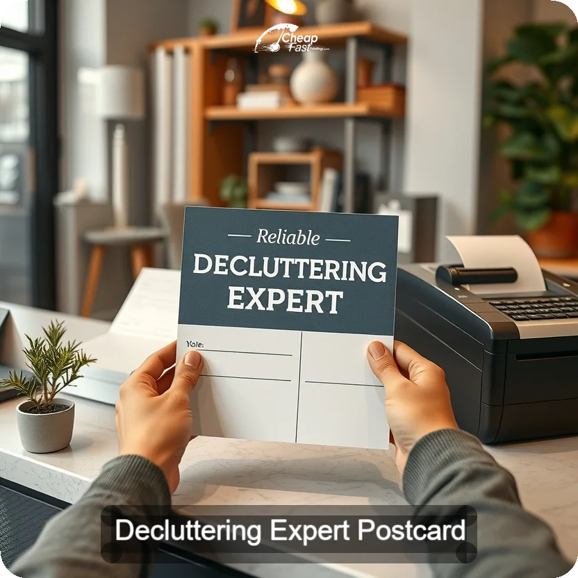 Decluttering Expert Postcard Sample 02 · 5" x 5" design sample
