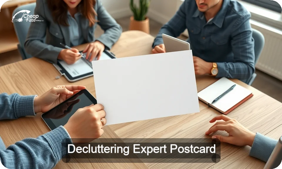 Decluttering Expert Postcard Sample 04 · 4" x 9" design sample