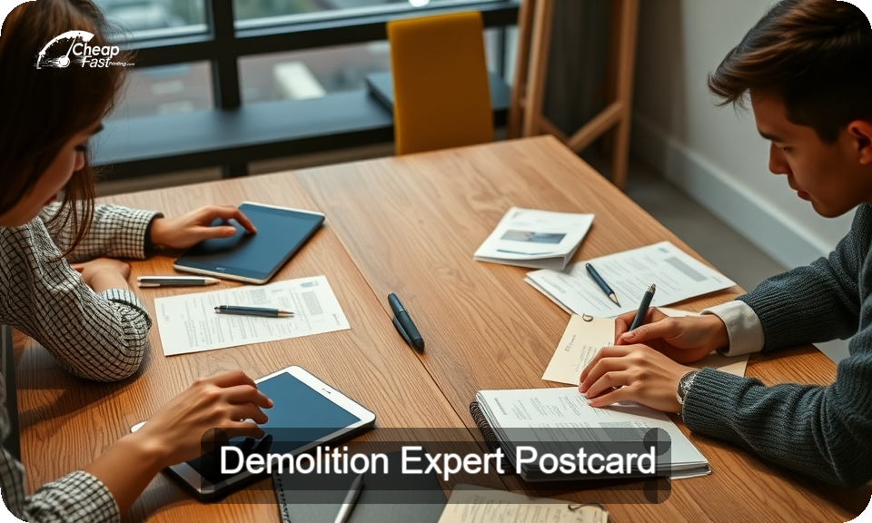 Demolition Expert Postcard Sample 04 · 4" x 9" design sample