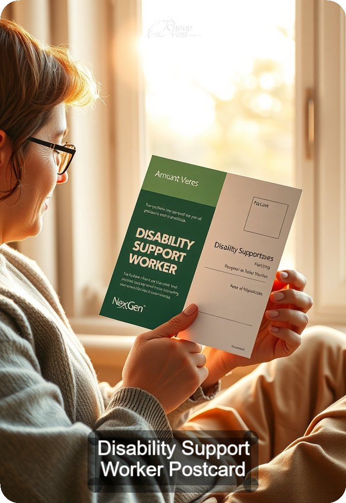 Disability Support Worker Postcard Sample 01 · 4.5" x 6.5" design sample