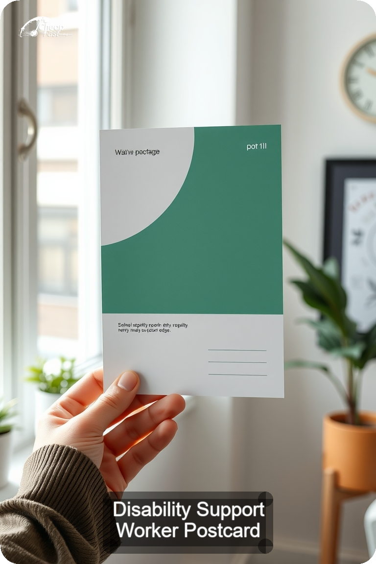 Disability Support Worker Postcard Sample 03 · 4.5" x 11" design sample