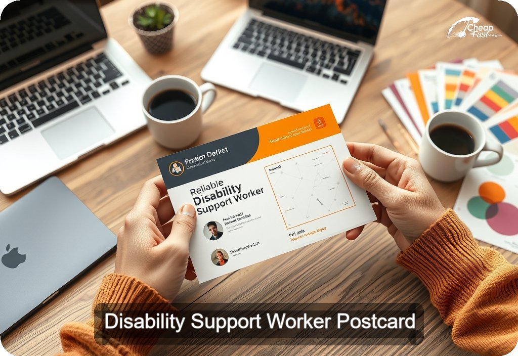 Disability Support Worker Postcard Sample 04 · 4" x 6" design sample