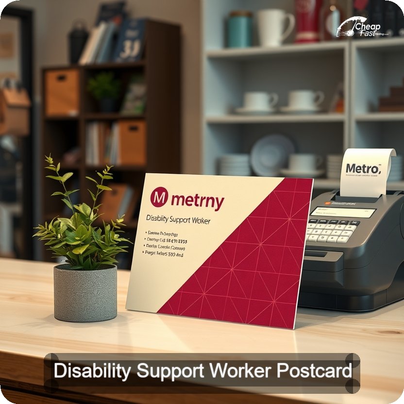 Disability Support Worker Postcard Sample 08 · 5" x 5" design sample