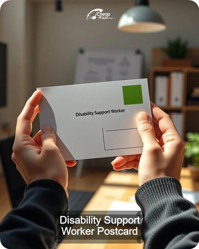 Disability Support Worker Postcard Sample 09 · 4.25" x 5.5" design sample