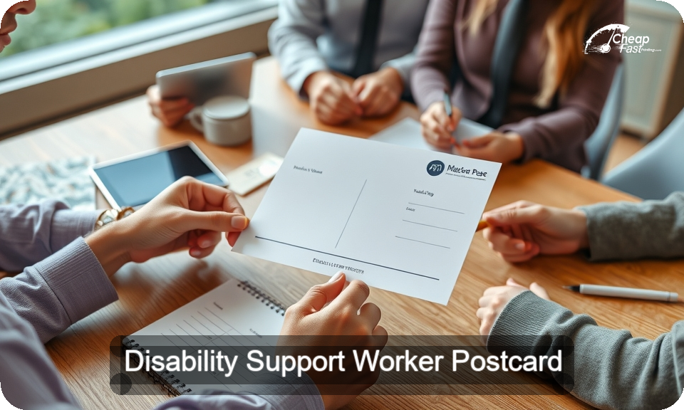 Disability Support Worker Postcard Sample 10 · 4" x 9" design sample