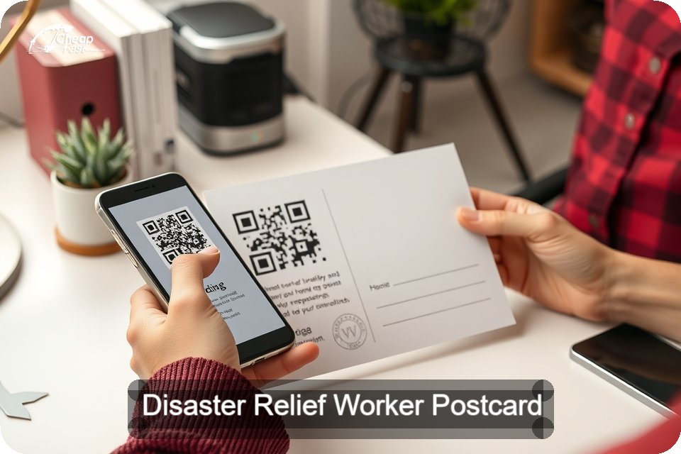 Disaster Relief Worker Postcard Sample 05 · 6" x 9" design sample