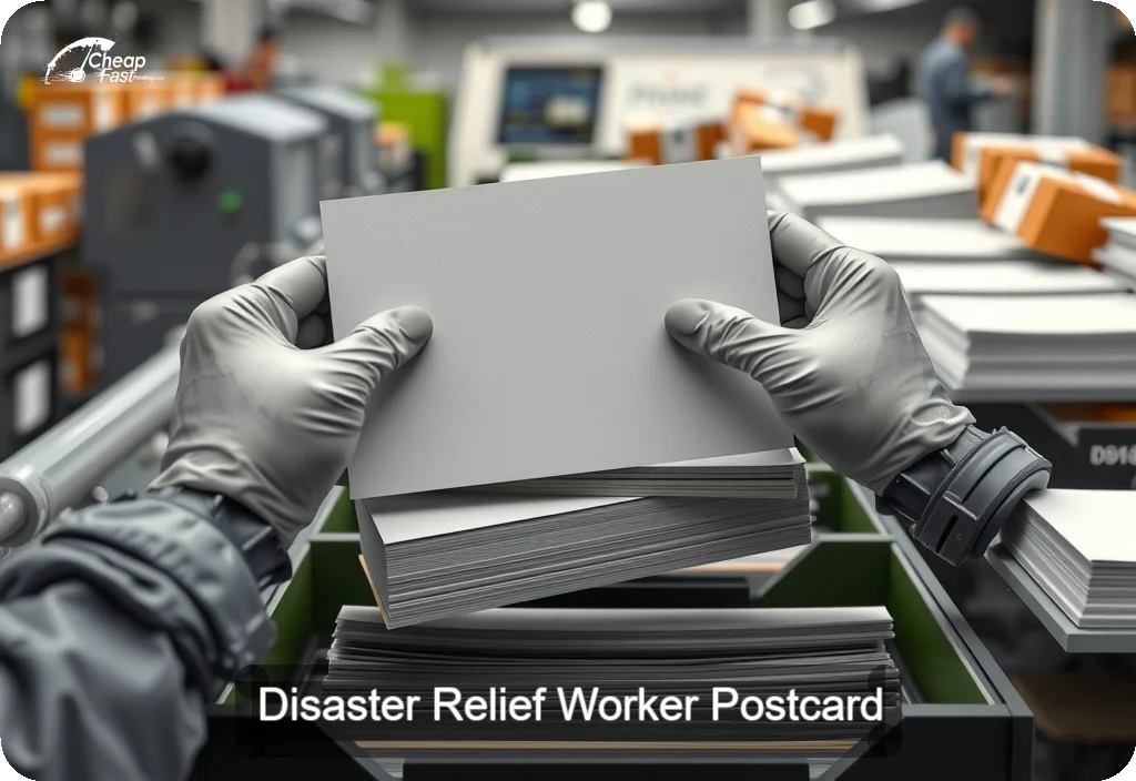 Disaster Relief Worker Postcard Sample 06 · 6" x 11" design sample