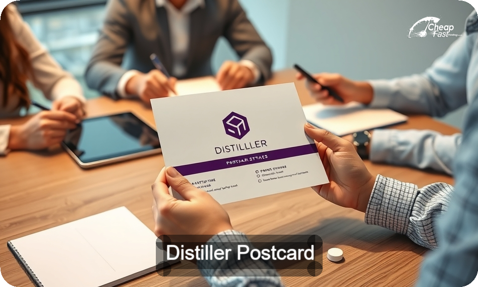 Distiller Postcard Sample 07 · 4" x 9" design sample