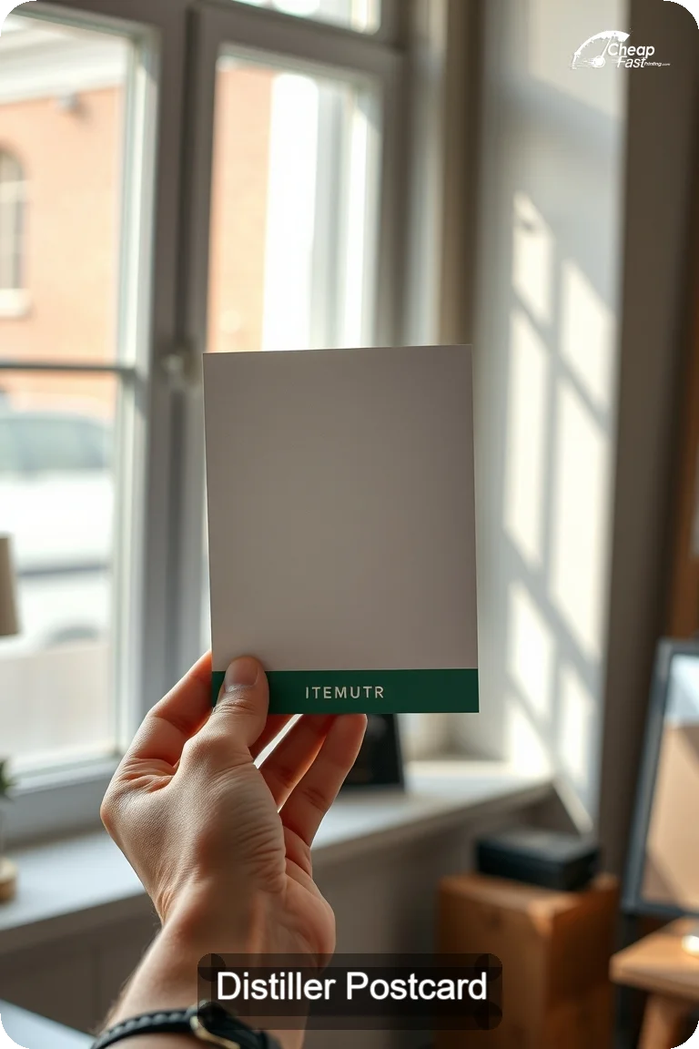 Distiller Postcard Sample 10 · 4.5" x 11" design sample