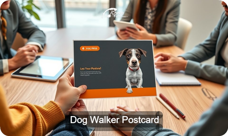 Dog Walker Postcard Sample 08 · 4" x 9" design sample