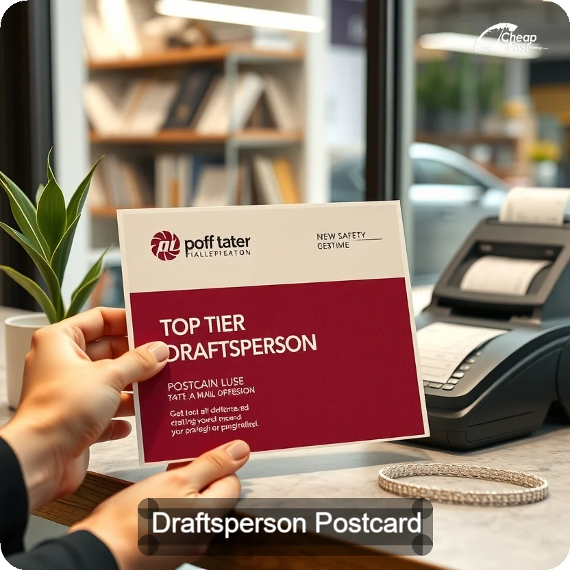 Draftsperson Postcard Sample 04 · 5" x 5" design sample